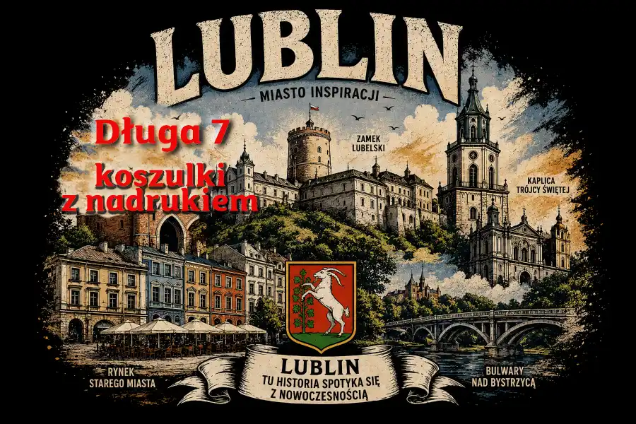 Koszulka z nadrukiem inspirowanym Lublinem