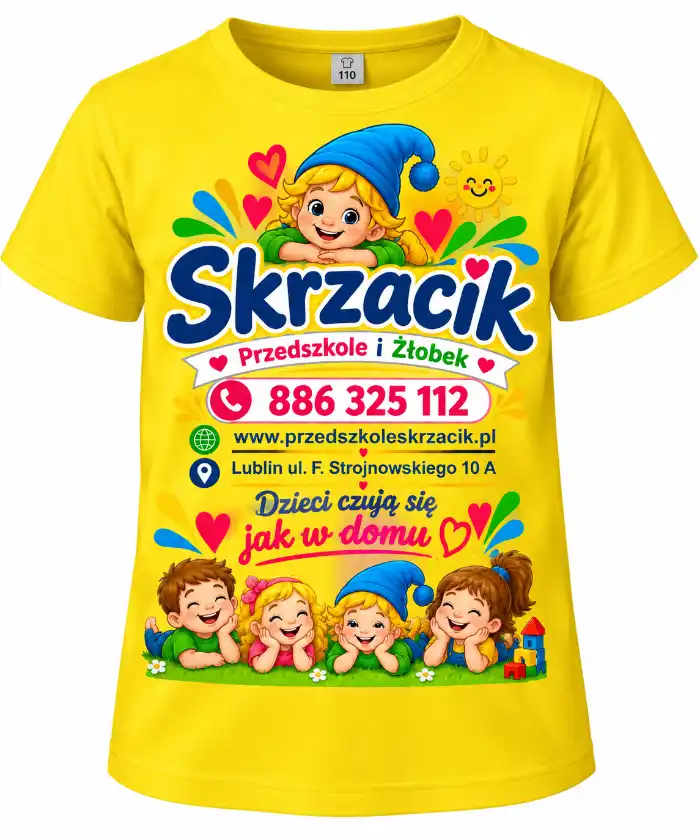 mockup zółtej koszulki skrzat makieta koszulki